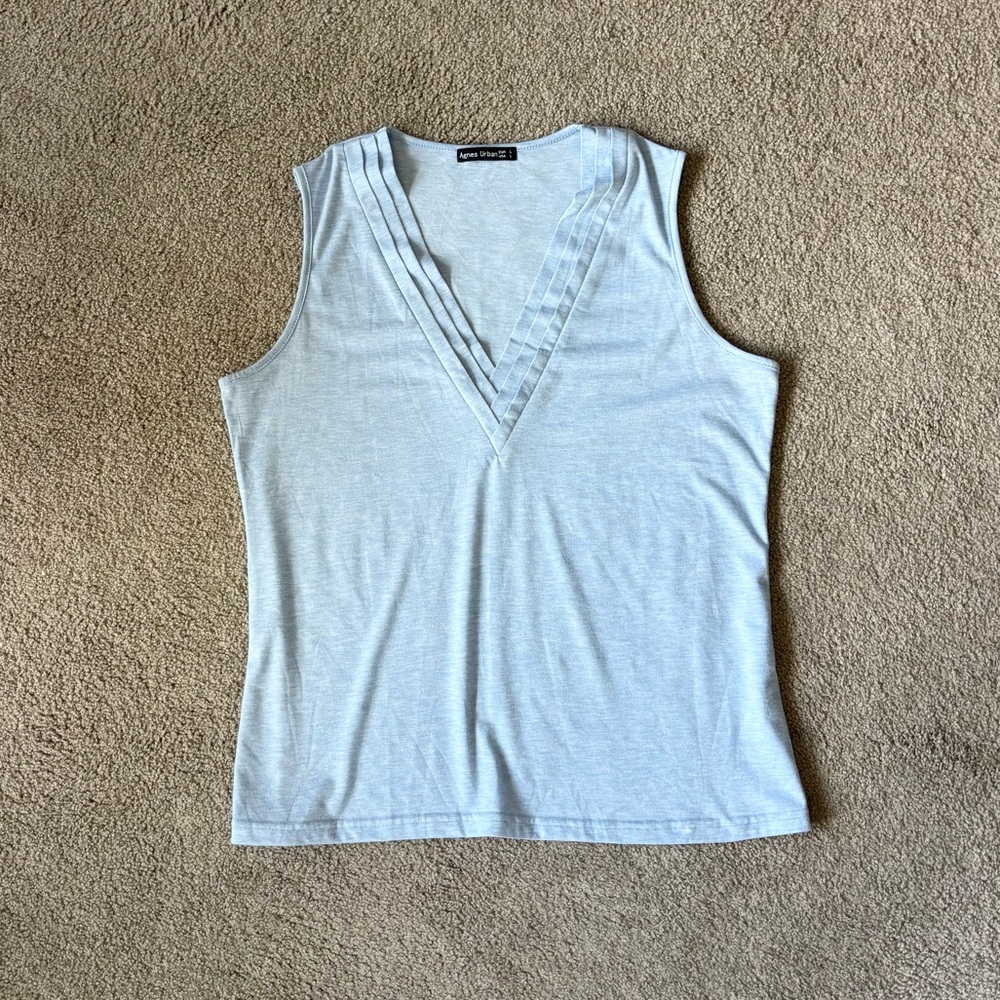 Agnes Urban Blue Fitted Tank Top